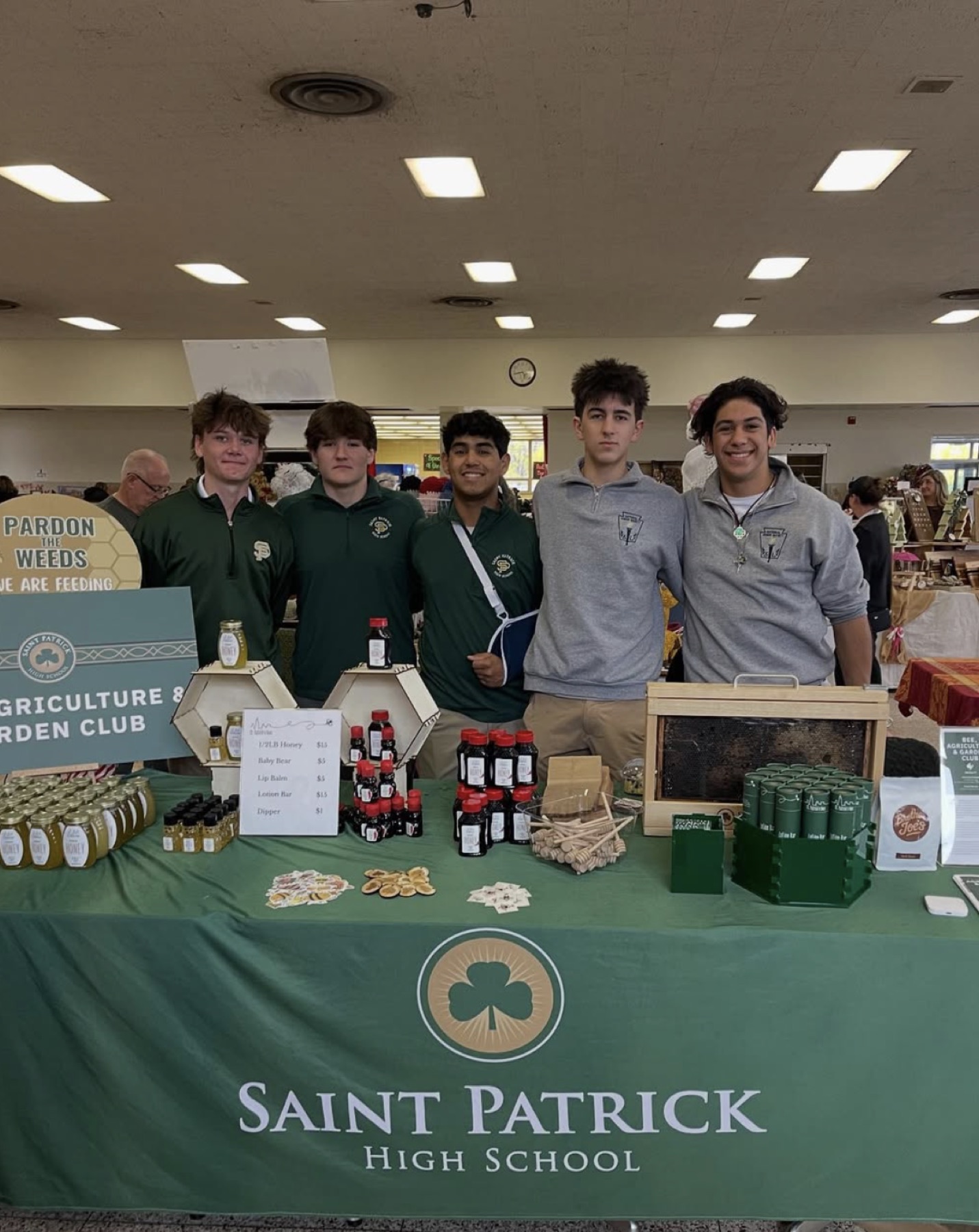 Bee & Agriculture Club table at a school market